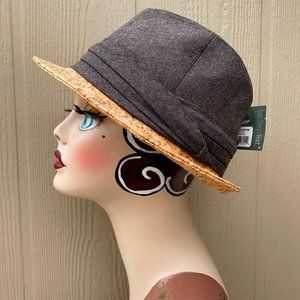 San Diego Hat Company Linen & Wood Cork Trilby Fedora Hat
